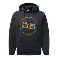 Inclusion Matters Special Education Sped Teacher Men Women Performance Fleece Hoodie