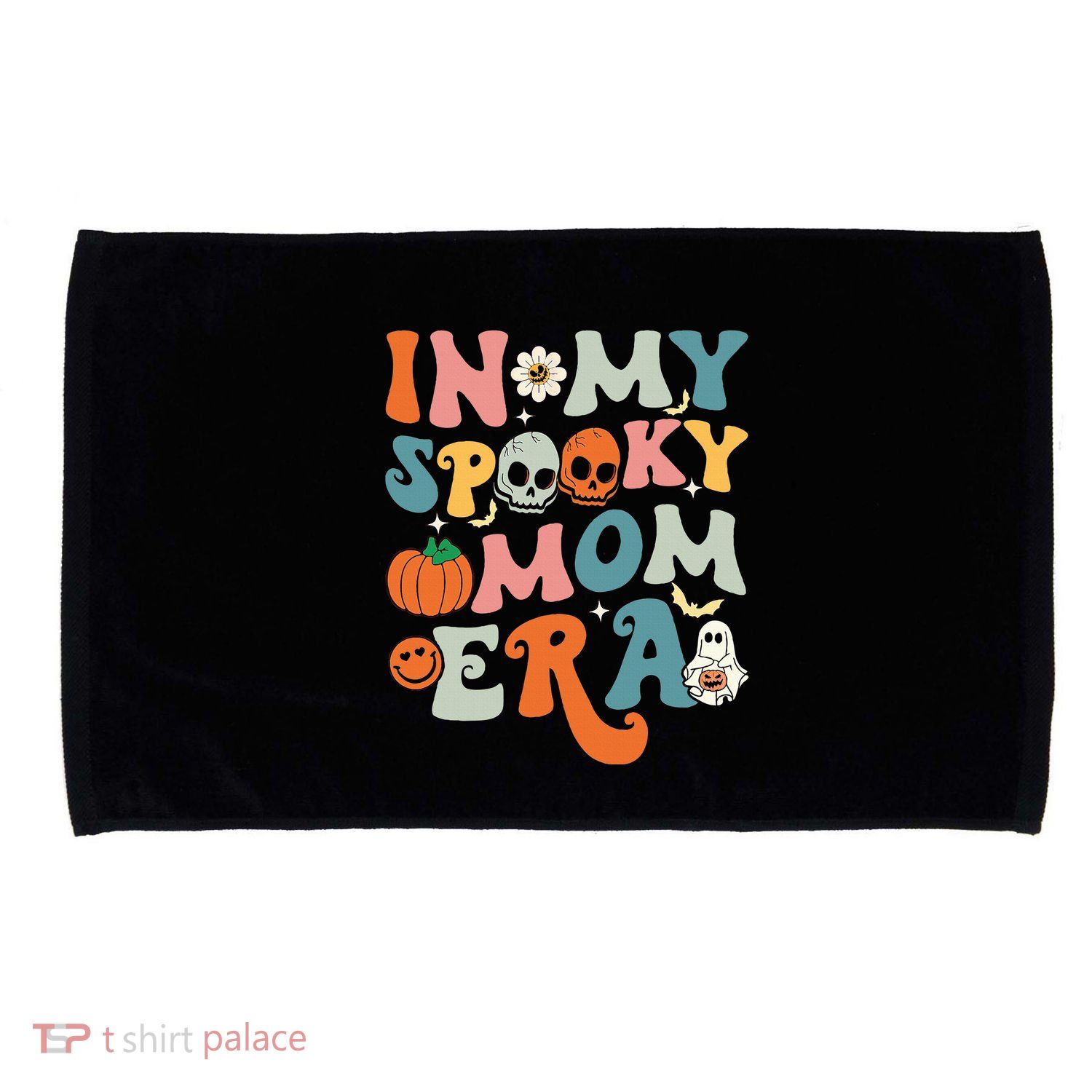 In My Spooky Mom Era Funny Halloween Groovy Microfiber Hand Towel