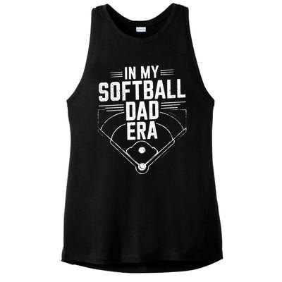 In My Softball Dad Era Softball Team Dad Softball Dads Gift Ladies PosiCharge Tri-Blend Wicking Tank