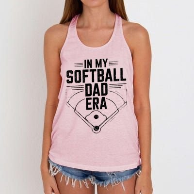 In My Softball Dad Era Softball Team Dad Softball Dads Gift Women's Knotted Racerback Tank