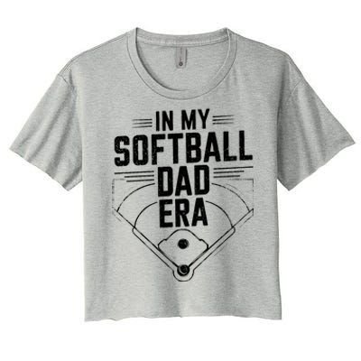 In My Softball Dad Era Softball Team Dad Softball Dads Gift Women's Crop Top Tee