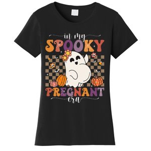 In My Spooky Pregnant Era Ghost Halloween Pregnant Mom Women's T-Shirt