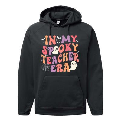 In My Spooky Teacher Era Ghost Halloween Retro Teachers Day Performance Fleece Hoodie