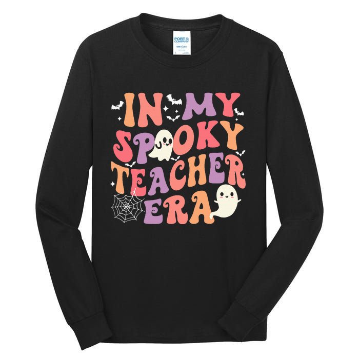 In My Spooky Teacher Era Ghost Halloween Retro Teachers Day Tall Long Sleeve T-Shirt