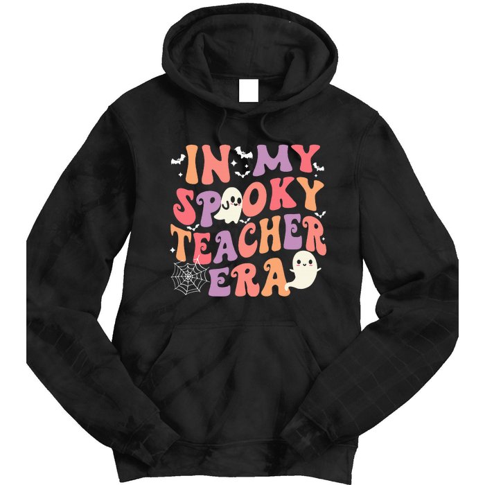 In My Spooky Teacher Era Ghost Halloween Retro Teachers Day Tie Dye Hoodie