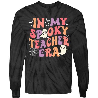 In My Spooky Teacher Era Ghost Halloween Retro Teachers Day Tie-Dye Long Sleeve Shirt