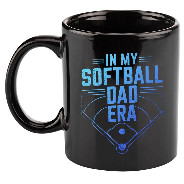 In My Softball Dad Era Softball Team Dad Softball Dads Gift 11oz C Handle Ceramic Mug