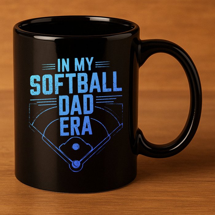 In My Softball Dad Era Softball Team Dad Softball Dads Gift 11oz C Handle Ceramic Mug