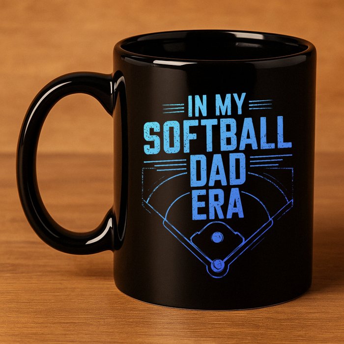 In My Softball Dad Era Softball Team Dad Softball Dads Gift 11oz C Handle Ceramic Mug