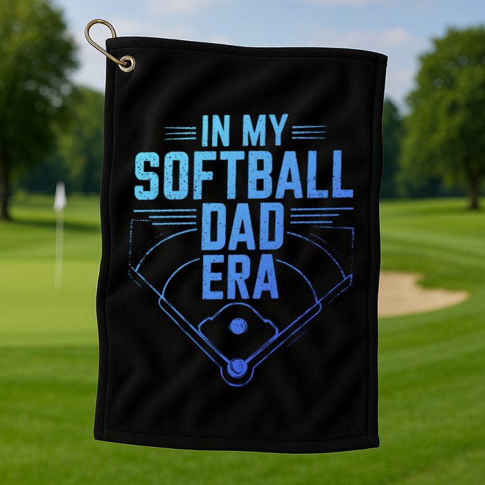 In My Softball Dad Era Softball Team Dad Softball Dads Gift Golf Towel