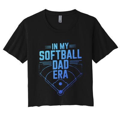 In My Softball Dad Era Softball Team Dad Softball Dads Gift Crop Top