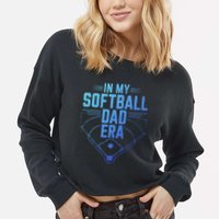 In My Softball Dad Era Softball Team Dad Softball Dads Gift Cropped Pullover Crew