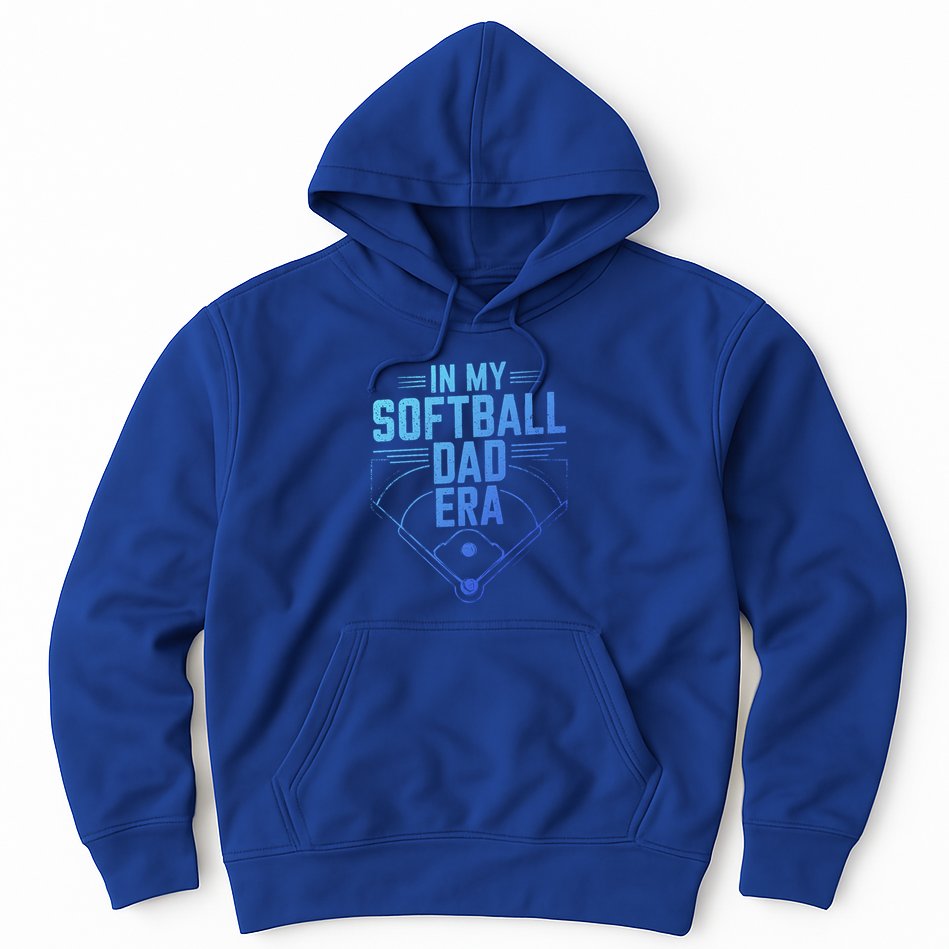 In My Softball Dad Era Softball Team Dad Softball Dads Gift Hoodie