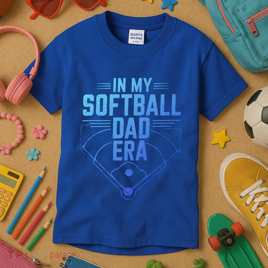In My Softball Dad Era Softball Team Dad Softball Dads Gift Kids T-Shirt