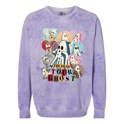 In My Spooky Era Groovy Hippie Halloween Ghost Colorblast Crewneck Sweatshirt