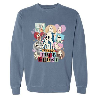 In My Spooky Era Groovy Hippie Halloween Ghost Garment-Dyed Sweatshirt