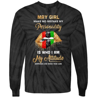 I'm May Sexy Lip Black Wo Gemini Birthday Gift Tie-Dye Long Sleeve Shirt