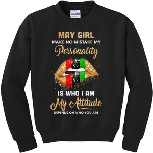 I'm May Sexy Lip Black Wo Gemini Birthday Gift Kids Sweatshirt