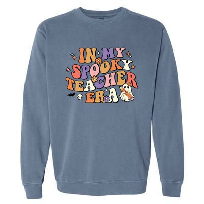 In My Spooky Teacher Era Retro Teacher Halloween Costume Gift Garment-Dyed Sweatshirt