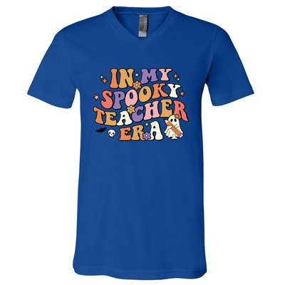 In My Spooky Teacher Era Retro Teacher Halloween Costume Gift V-Neck T-Shirt