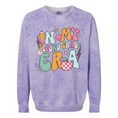 In My Second Grade Era Back To School Retro Groovy 2nd Grade Colorblast Crewneck Sweatshirt