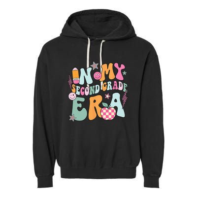 In My Second Grade Era Back To School Retro Groovy 2nd Grade Garment-Dyed Fleece Hoodie