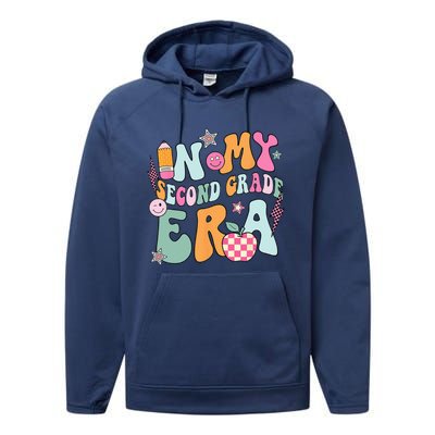 In My Second Grade Era Back To School Retro Groovy 2nd Grade Performance Fleece Hoodie