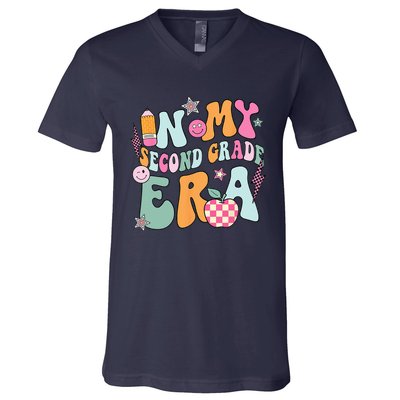 In My Second Grade Era Back To School Retro Groovy 2nd Grade V-Neck T-Shirt