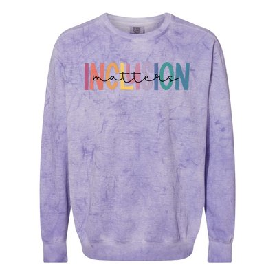 Inclusion Matters Special Education Autism Awareness Colorblast Crewneck Sweatshirt