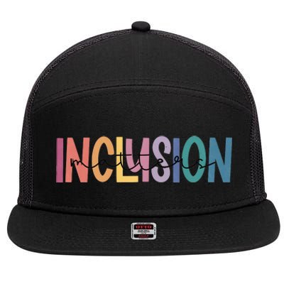 Inclusion Matters Special Education Autism Awareness 7 Panel Mesh Trucker Snapback Hat