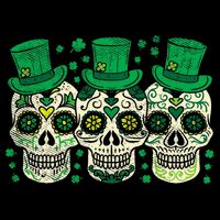 Irish Mexican Sugar Skull Leprechauns Cool St Patricks Day Cooling Performance Crew T-Shirt