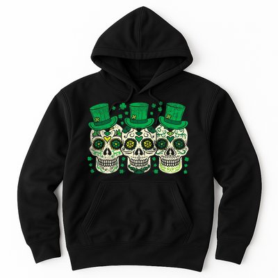 Irish Mexican Sugar Skull Leprechauns Cool St Patricks Day Hoodie