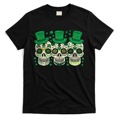 Irish Mexican Sugar Skull Leprechauns Cool St Patricks Day T-Shirt