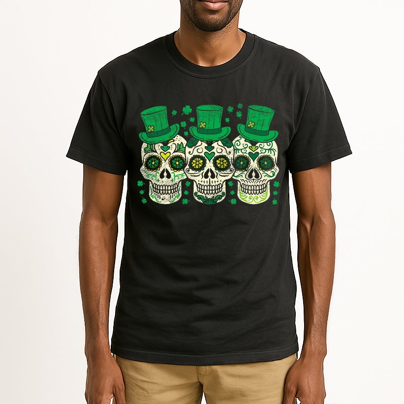 Irish Mexican Sugar Skull Leprechauns Cool St Patricks Day Tall T-Shirt