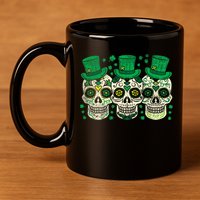 Irish Mexican Sugar Skull Leprechauns Cool St Patricks Day 11oz C Handle Ceramic Mug