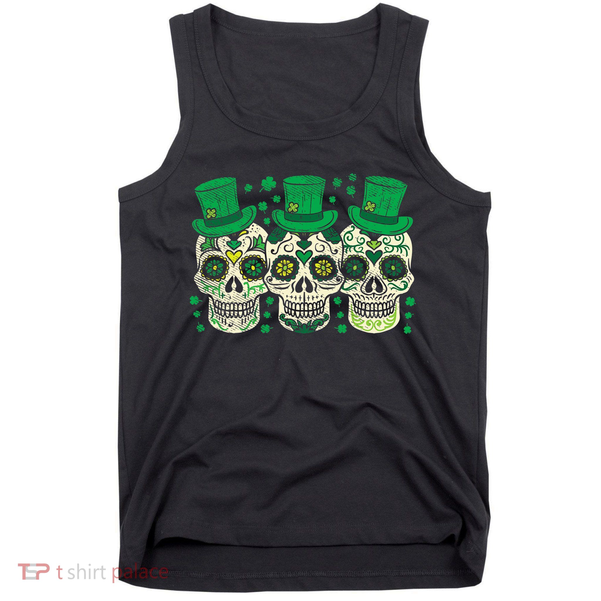 Irish Mexican Sugar Skull Leprechauns Cool St Patricks Day Tank Top