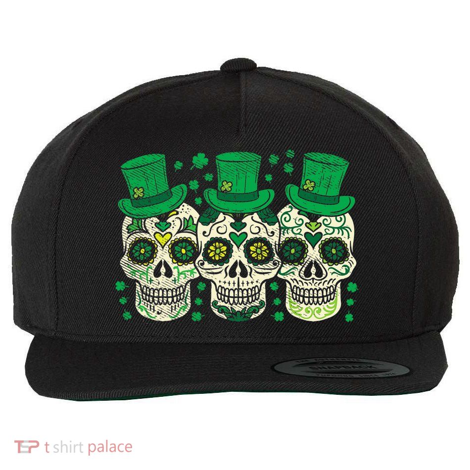 Irish Mexican Sugar Skull Leprechauns Cool St Patricks Day Wool Snapback Cap