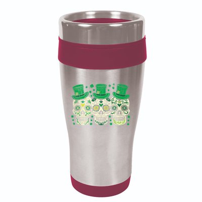 Irish Mexican Sugar Skull Leprechauns Cool St Patricks Day 16oz Travel Tumbler