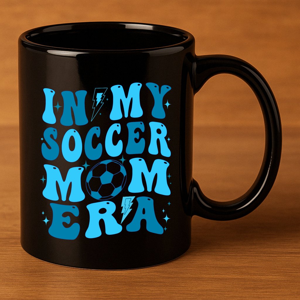 In My Soccer Mom Era (On Back) 11oz C Handle Ceramic Mug