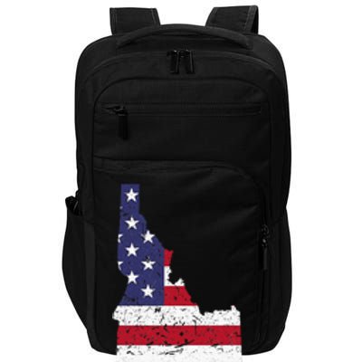 Idaho Map State American Flag Impact Tech Backpack