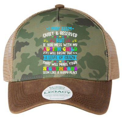 I May Seem Quiet Reserved Autism Warriors Parents Autistic Legacy Tie Dye Trucker Hat