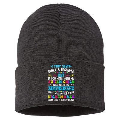 I May Seem Quiet Reserved Autism Warriors Parents Autistic Sustainable Knit Beanie