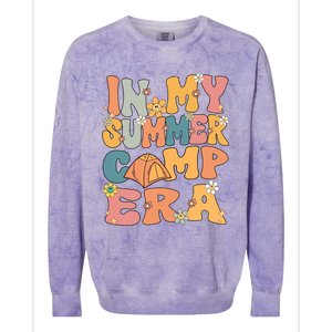 In My Summer Camp Era Retro Groovy Summer Camp Camping Funny Funny Gift Colorblast Crewneck Sweatshirt