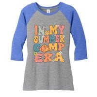 In My Summer Camp Era Retro Groovy Summer Camp Camping Funny Funny Gift Women's Tri-Blend 3/4-Sleeve Raglan Shirt