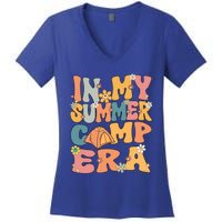 In My Summer Camp Era Retro Groovy Summer Camp Camping Funny Funny Gift Women's V-Neck T-Shirt