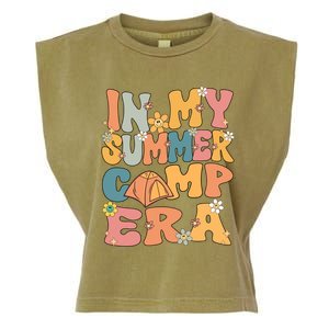 In My Summer Camp Era Retro Groovy Summer Camp Camping Funny Funny Gift Garment-Dyed Women's Muscle Tee