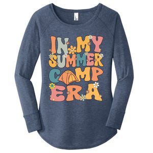 In My Summer Camp Era Retro Groovy Summer Camp Camping Funny Funny Gift Women's Perfect Tri Tunic Long Sleeve Shirt