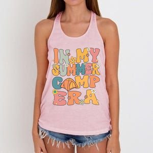 In My Summer Camp Era Retro Groovy Summer Camp Camping Funny Funny Gift Women's Knotted Racerback Tank