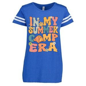 In My Summer Camp Era Retro Groovy Summer Camp Camping Funny Funny Gift Enza Ladies Jersey Football T-Shirt