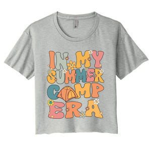 In My Summer Camp Era Retro Groovy Summer Camp Camping Funny Funny Gift Women's Crop Top Tee